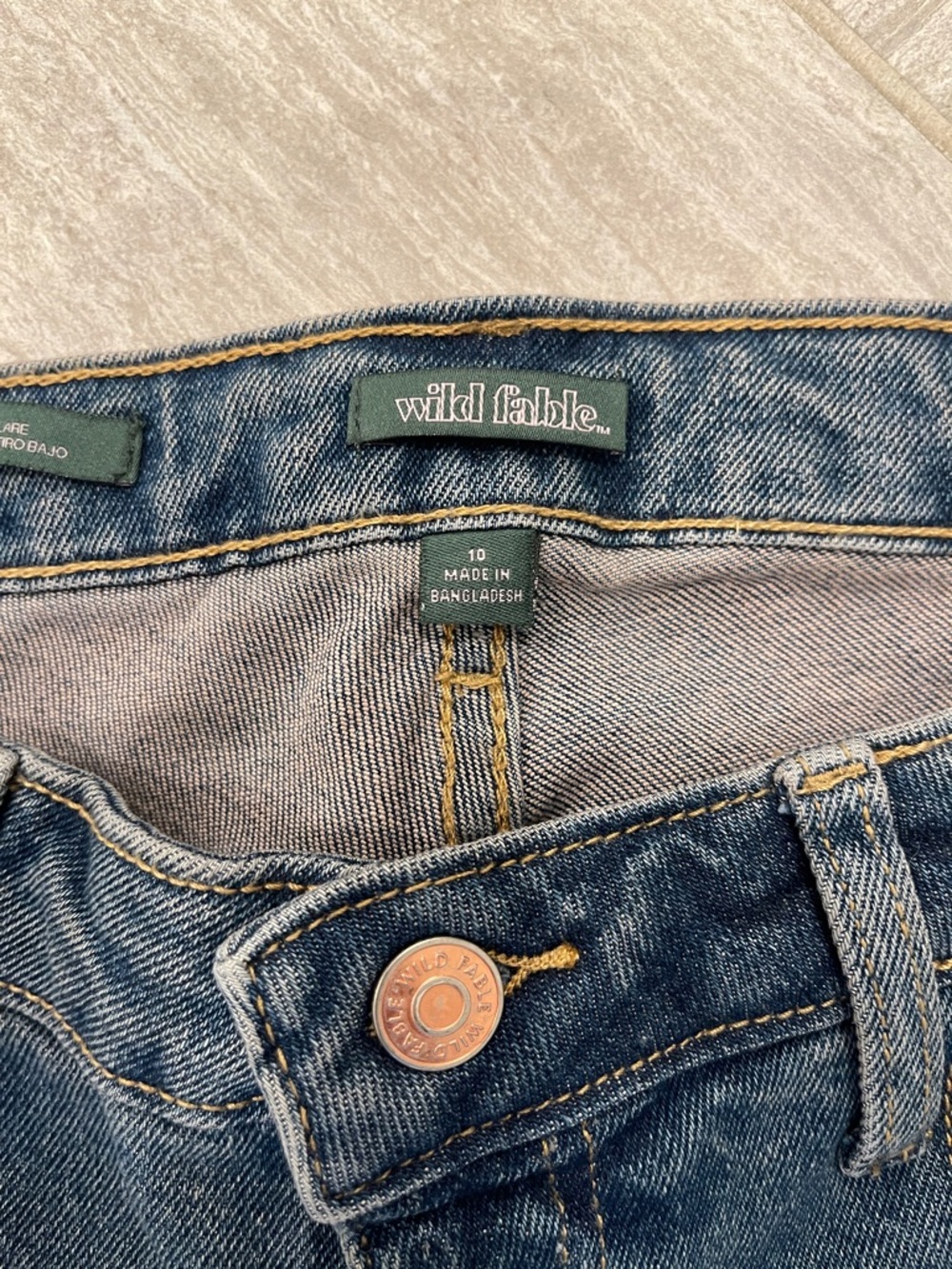 wild fable Dark Blue Cargo Flare Jeans - Picture 2 of 5